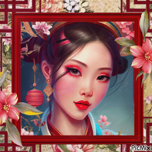 PORTRAIT.OF AN ASIAN WOMAN - Free animated GIF