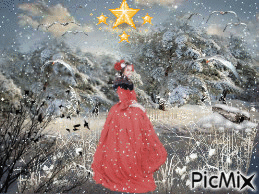 balade sous la neige - GIF animate gratis