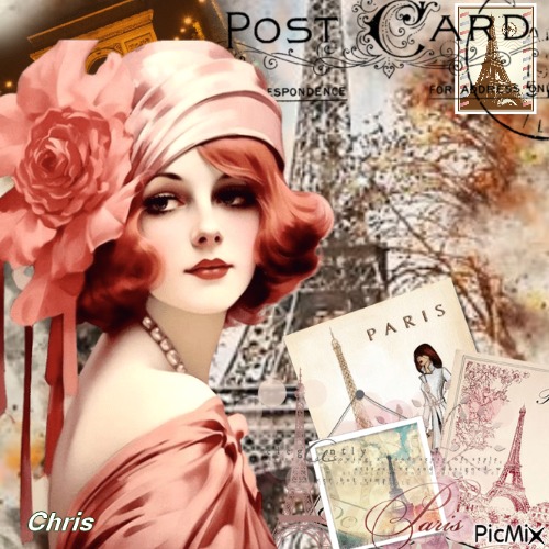 Carte postale de Paris - безплатен png