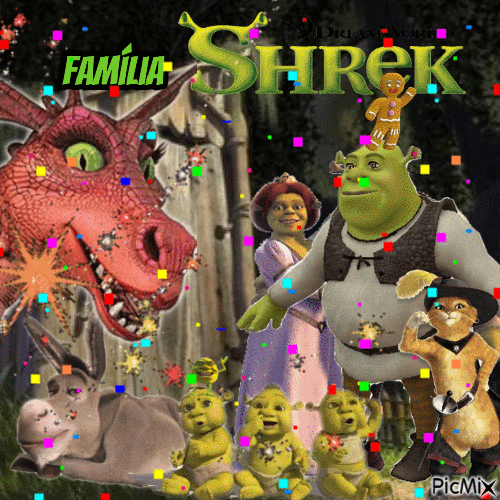 Família Shrek - GIF animé gratuit