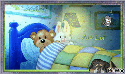 au lit bonne nuit - Bezmaksas animēts GIF