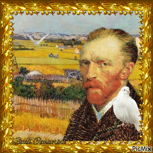 Pombo van Gogh - Animovaný GIF zadarmo