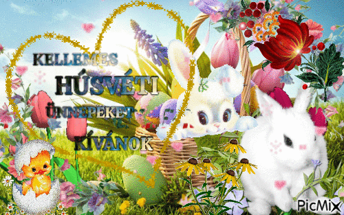 Húsvéti köszöntő Sugitól - Gratis animeret GIF