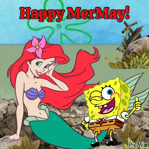 Spongebob and Ariel - Free PNG