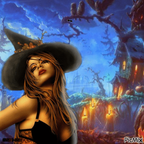 Halloween-bats-woman-female - Gratis geanimeerde GIF