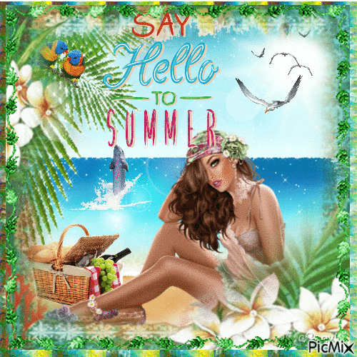 Hello Summer - Бесплатный анимированный гифка