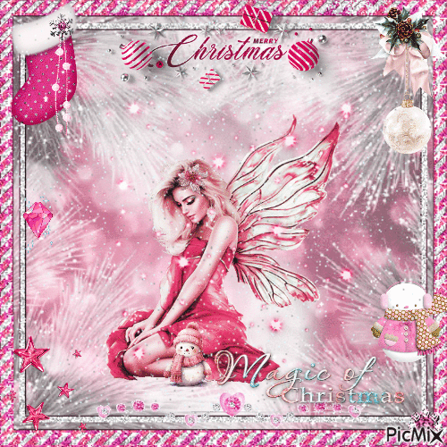 A Pink Fairy Christmas - Бесплатный анимированный гифка