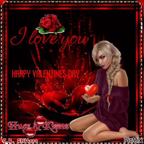 I Love You, Happy Valentine's Day - Безплатен анимиран GIF