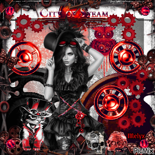 steampunk red &black - Free animated GIF