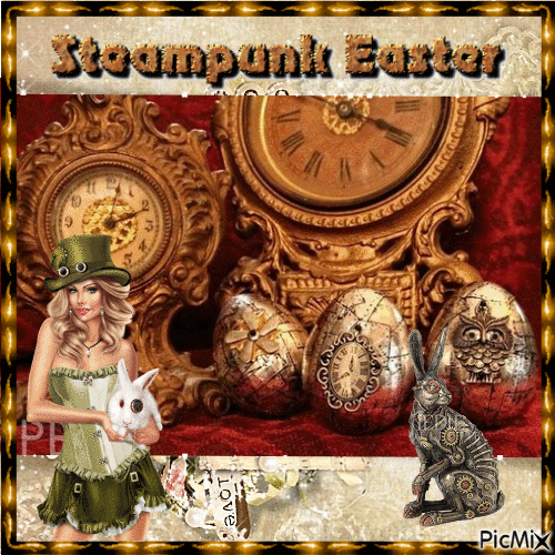 steampunk Easter - GIF animasi gratis