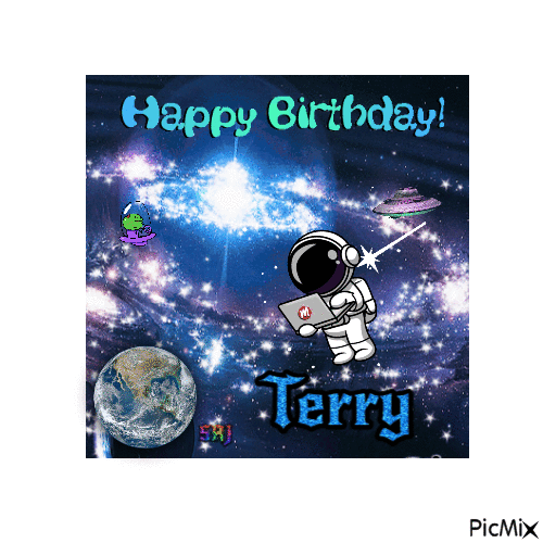 Happy Birthday Terry - Darmowy animowany GIF