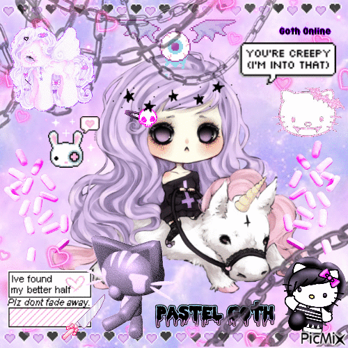 iconic pastel goth tumblr girl - GIF animé gratuit