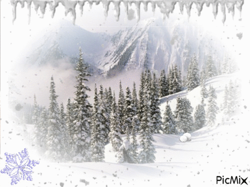 montagnes enneigées - Animovaný GIF zadarmo