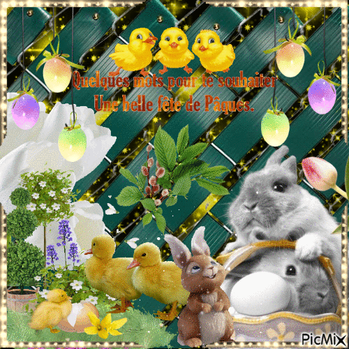 Joyeuses Pâques à tous 🐥💛🐥 - GIF animé gratuit