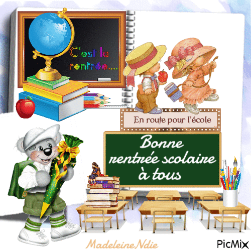 bonne rentrée scolaire - Бесплатный анимированный гифка