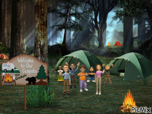 Family Camping - Gratis animerad GIF