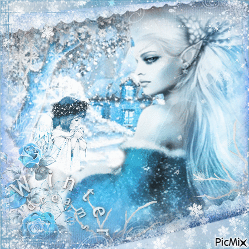 Winter woman angel  B - Darmowy animowany GIF