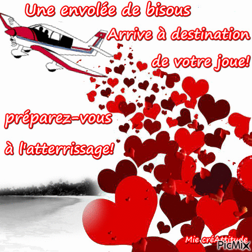 Atterrissage de bisous :) - Free animated GIF