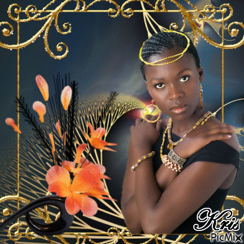 Beauté african 🌹🌼💝 - Безплатен анимиран GIF