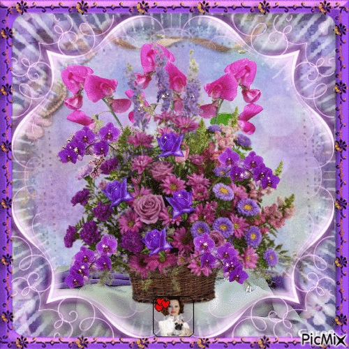 Bouquet violet CONTEST - Free animated GIF
