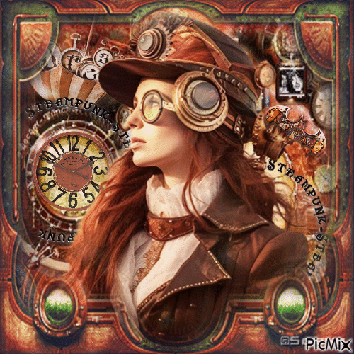 Steampunk portrait woman - GIF เคลื่อนไหวฟรี