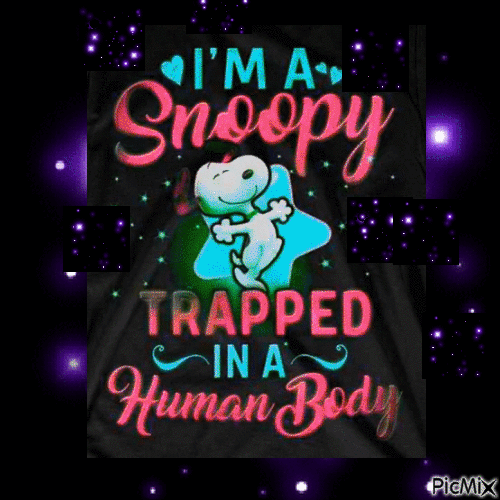 Snoopy is human too - Free animated GIF