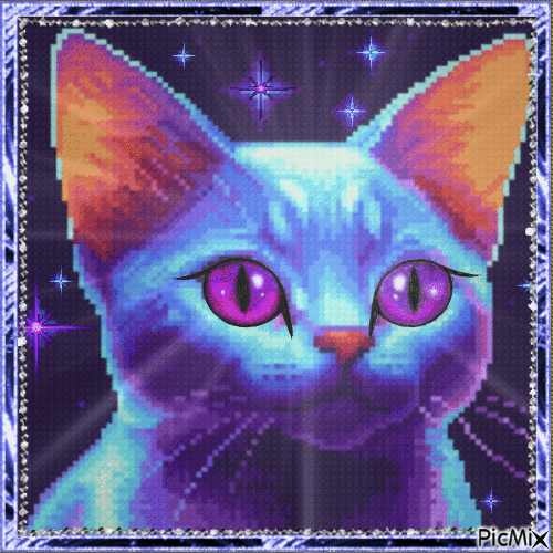 космический кот - Zdarma animovaný GIF