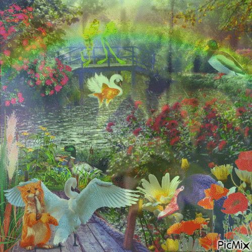 Mon bel étang magique - GIF animado grátis