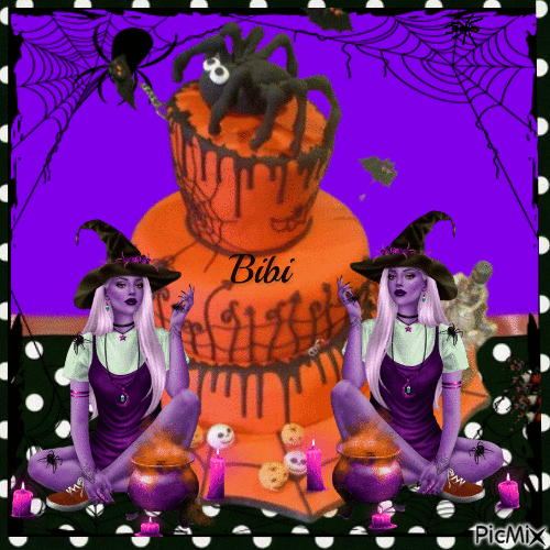 Joyeux halloween en compagnie des 2 plus belles sorcières - Bezmaksas animēts GIF