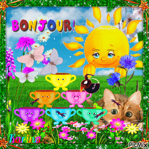 🌞🍃 Coucou bonjour ! 🌞🍃 - Free animated GIF