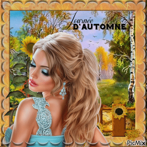 Belle Femme d'Automne - Бесплатный анимированный гифка