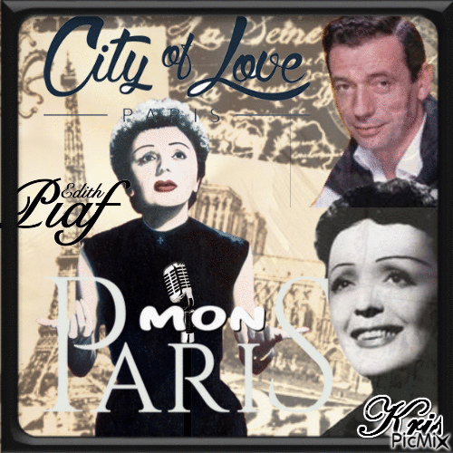 Paris souvenir Edith Piaf - Бесплатный анимированный гифка