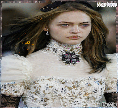 Portrait Woman Colors Deco Glitter Fashion Glamour  Flowers - GIF animé gratuit
