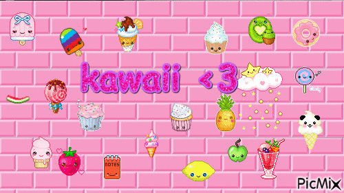 kawaii <w< <333 - Безплатен анимиран GIF