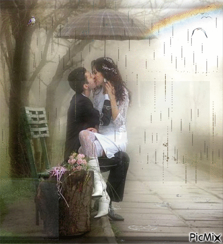 Concours "Couple sous la pluie" - Безплатен анимиран GIF