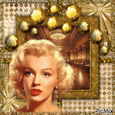 {{Marilyn Monroe in Gold}} - Δωρεάν κινούμενο GIF