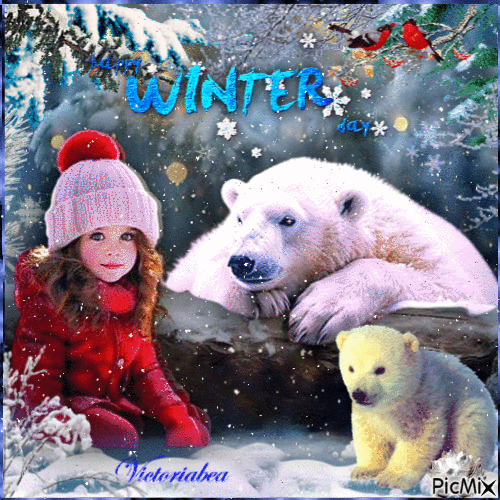 Happy Winter day - GIF animé gratuit