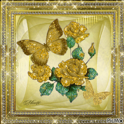 papillon doré - GIF animado grátis