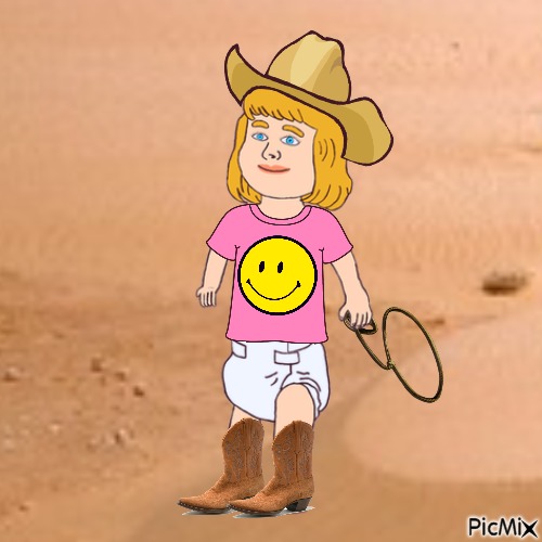 Western baby with lasso - PNG gratuit