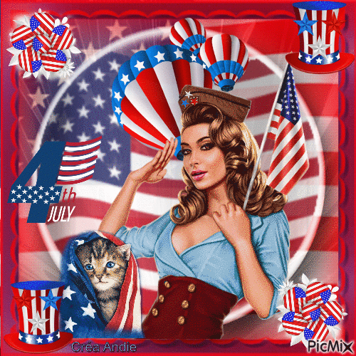 USA - 4 Juillet, Indépendance Day - Gratis animerad GIF
