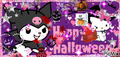 kitty halloween - GIF animasi gratis