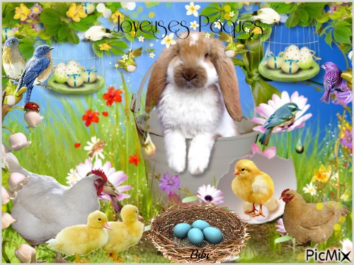 Joyeuses Pâques les animaux de la ferme - png gratis