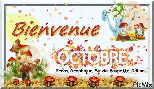 Bienvenue  Octobre - Бесплатный анимированный гифка