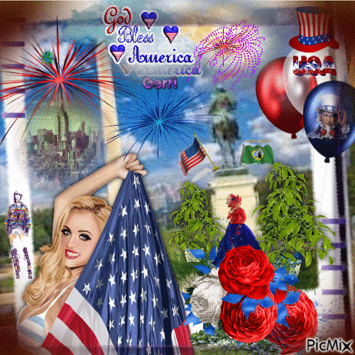 Happy Independence Day celebration to all American friends - GIF animé gratuit