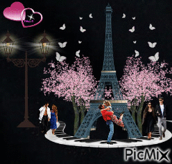 Nightime in Paris! - Бесплатный анимированный гифка