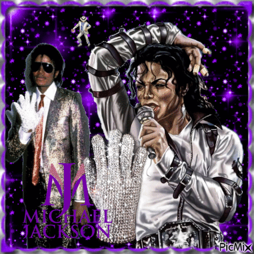 Michael Jackson-Purple and Silver - Бесплатный анимированный гифка