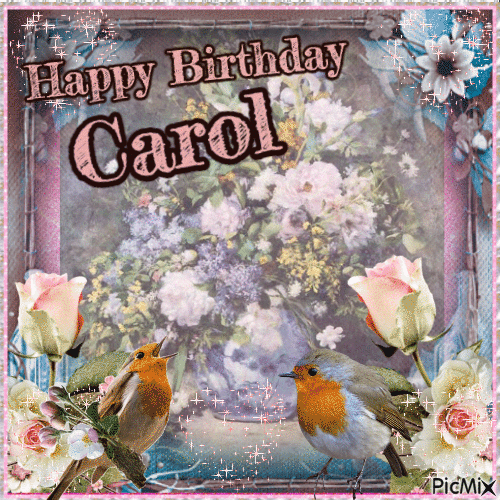 Happy Birthday Floral Card - GIF animé gratuit