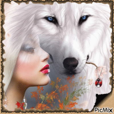 white wolf - Darmowy animowany GIF