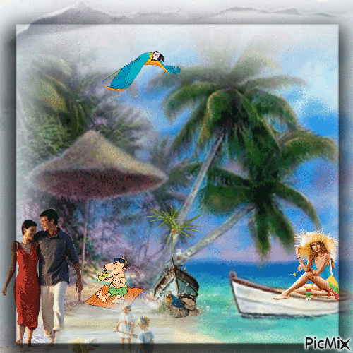 Praia tropical - Безплатен анимиран GIF