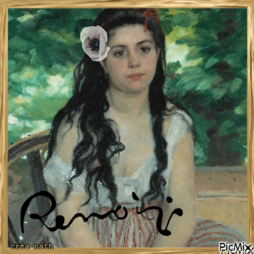 (LA BOHÉMIENNE) Pierre Auguste Renoir...concours - Animovaný GIF zadarmo
